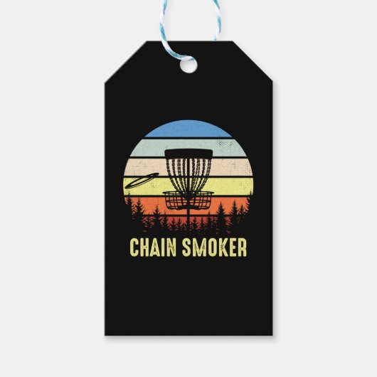 Étiquettes-cadeau Chain Smoker Disc Golf les meilleurs cadeaux de go (Devant)