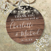 Étiquettes Cadeau Chaîne de bois rustique illumine mariage Favoriser