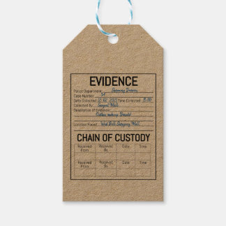 Étiquettes-cadeau Chaîne de preuves chaîne de détention crime jeu de