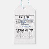 Étiquettes-cadeau Chaîne de preuves chaîne de détention crime jeu de (Devant)