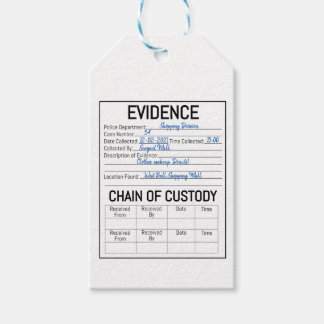 Étiquettes-cadeau Chaîne de preuves chaîne de détention crime jeu de