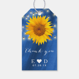 Étiquettes-cadeau Chaîne de tournesol rustique illumine Mariage de m