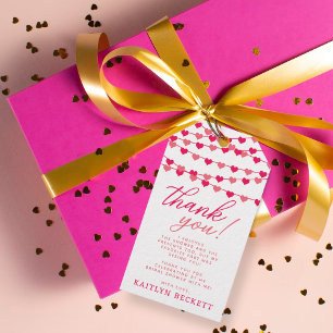 Étiquettes-cadeau Chaîne pendante Fête des mariées de coeur d'amour