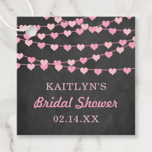 Étiquettes Cadeau Chaîne pendante Fête des mariées de coeur d'amour