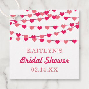 Étiquettes Cadeau Chaîne pendante Fête des mariées de coeur d'amour