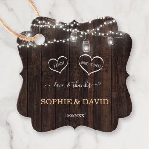 Étiquettes Cadeau Chaîne Vintage unique Lumières Vielle Grange I DO