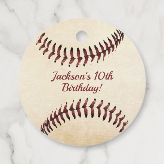 Étiquettes Cadeau Chaînes de baseball rustiques (Dos)