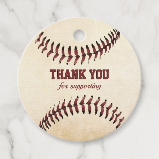 Étiquettes Cadeau Chaînes de baseball rustiques (Devant)