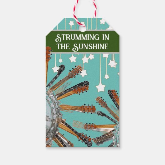 ÉTIQUETTES-CADEAU CHAÎNES DE GUITARE AU SOLEIL (Devant)
