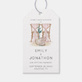 Étiquettes-cadeau Chaises mariages Boho Rose Enregistrer La Date (Devant)