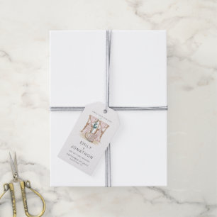 Étiquettes-cadeau Chaises mariages Boho Rose Enregistrer La Date