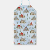 Étiquettes-cadeau Chalet hiver neige Fir Trees Noël (Dos)