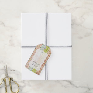 Étiquettes-cadeau Chalet Rustique Bois Floral Rose Personnalisé Fave