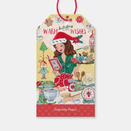 Étiquettes-cadeau Chaleureux voeux De Vacances | Cookies de cuisson  (Devant)