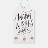Étiquettes-cadeau Chaleureux voeux pour vous Noël Script Typographie (Devant)