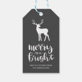 Étiquettes-cadeau Chalkboard Antler Merry & Bright Script Christmas (Devant)