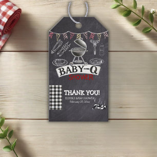 Étiquettes-cadeau Chalkboard Baby-Q Grill Baby shower