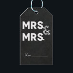 Étiquettes-cadeau Chalkboard Chalk M. & Mme Mariage Fiançailles<br><div class="desc">Customisez comme vous voulez. Éléments correspondants disponibles.</div>