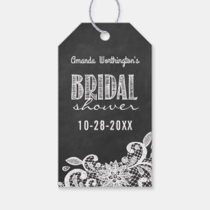 Étiquettes-cadeau Chalkboard Dentelle Fête des mariées Favoriser les