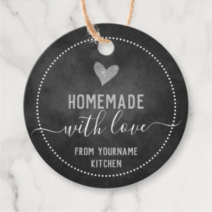 Étiquettes Cadeau Chalkboard Fancy Script Fait maison Produits alime