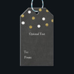 Étiquettes-cadeau Chalkboard Gold & White Confetti Celebration Party<br><div class="desc">Chalkboard Gold & White Confetti Celebration Party Tags cadeaux. Customisez comme vous voulez. Éléments correspondants disponibles.</div>