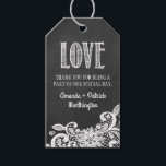 Étiquettes-cadeau Chalkboard Lace Wedding Favor Merci Cadeau Tags<br><div class="desc">Chalkboard and Lace Wedding Favor Merci Tags cadeaux - dispose d'un arrière - plan de tableau de bord imprimé avec dentelle florale blanche en bas et des écrits de craie élégants. Voir la collection de dessins correspondant à toutes les caractéristiques sur cette page.</div>