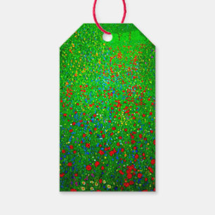 Étiquettes-cadeau Champ de pavot Gustav Klimt