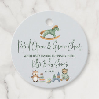 Étiquettes Cadeau Champagne Cheval À Roche, Baby shower À Vins Favor