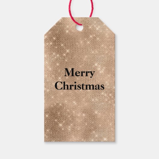 Étiquettes-cadeau Champagne Gold Glam Sparkle Glitz (Devant)