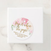Étiquettes Cadeau Champagne préférez Pop it When She Pops Rose Flora (En situation)