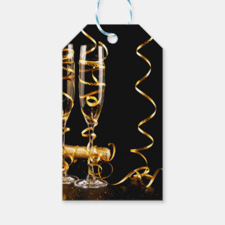Étiquettes-cadeau Champagne Ruban Doré