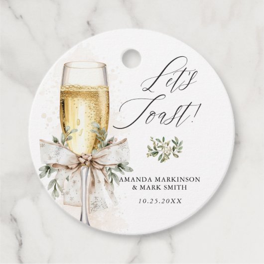 Étiquettes Cadeau Champagne Trinquons Hiver Neutre (Devant)