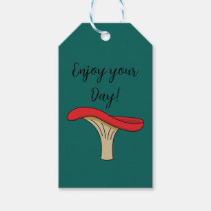 Étiquettes-cadeau Champignons rouges caricaturés Ajouter du texte