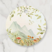 Étiquettes Cadeau Champignons rustiques et Merci verdoyant Bois (Dos)