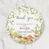 Étiquettes Cadeau Champignons rustiques et Merci verdoyant Bois (Devant)