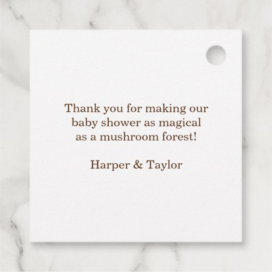 Étiquettes Cadeau Champignons Whimsical (Dos)