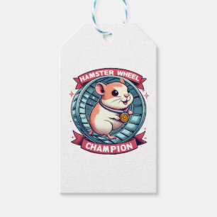 Étiquettes-cadeau Champion de roue de hamster