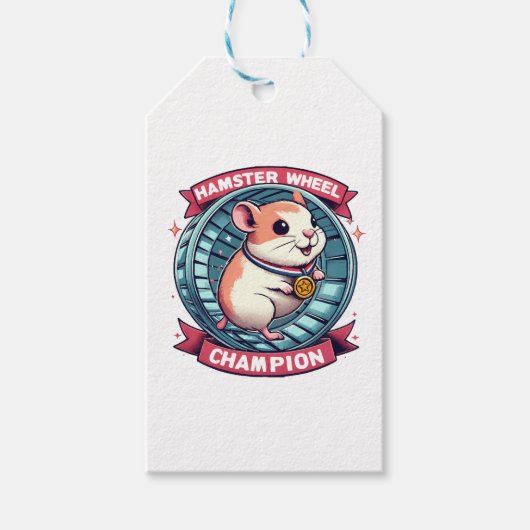 Étiquettes-cadeau Champion de roue de hamster (Devant)