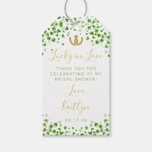 Étiquettes-cadeau Chanceux en amour Bridal Shower Saint-Patrick