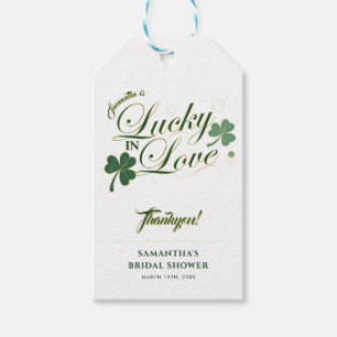 Étiquettes-cadeau Chanceux en amour Saint-Patrick Mariage Moderne