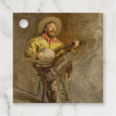 Étiquettes Cadeau Chanter Espagnol Cowboy à Banjo jouer à la chanson (Devant)