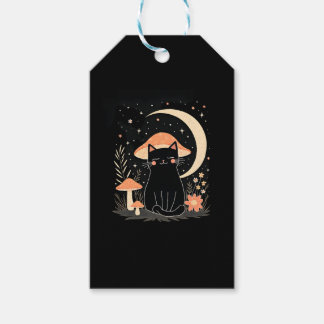 Étiquettes-cadeau Chapeau de champignon de chat Cottagecore chaton f