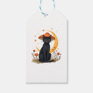 Étiquettes-cadeau Chapeau de champignon pour chat Cottagecore chaton