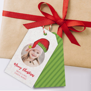 Étiquettes-cadeau Chapeau de vacances de lutin de Noël mignon simple