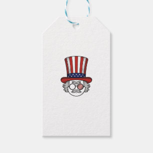 Étiquettes-cadeau Chapeau haut de forme à l'envers patriotique dessi