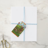 Étiquettes-cadeau Chaque Lapin Aime les Fleurs (Avec de laficelle)