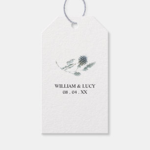 Étiquettes-cadeau Chardon bleu mariage floral botanique merci