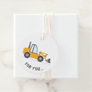 Étiquettes Cadeau Chariot de construction Anniversaire