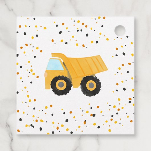 Étiquettes Cadeau Chariots de construction fête d'anniversaire (Dos)