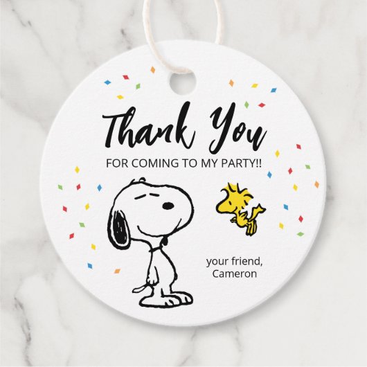 Étiquettes Cadeau Charlie Brown et Gang Confetti (Devant)